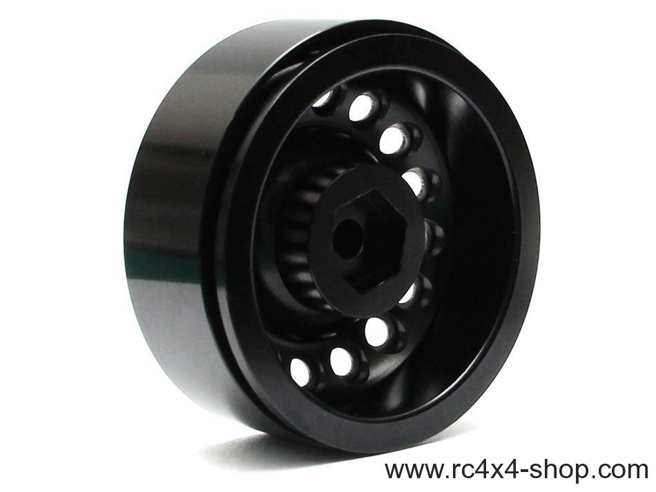Boom Racing 1.9 Narrow 21mm Badass Classic 16-Hole Steelie & CNC Aluminum Beadlock Wheels w/ Center Hubs (Rear) 2pcs White