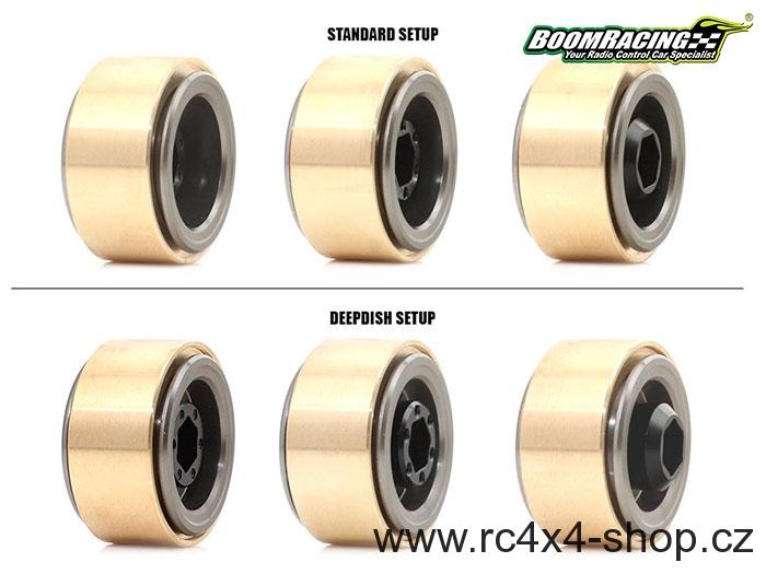 Boom Racing KRAIT™ 1.0" Terra Beadlock Wheel w/ Brass Rings & Hub Options Set (4) Gun Metal