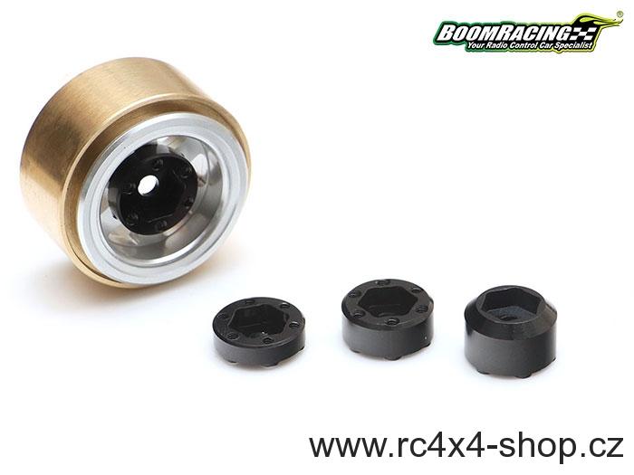 Boom Racing KRAIT™ 1.0" Terra Beadlock Wheel w/ Brass Rings & Hub Options Set (4) Gun Metal