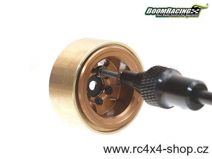 Boom Racing KRAIT™ 1.0" Terra Beadlock Wheel w/ Brass Rings & Hub Options Set (4) Gun Metal