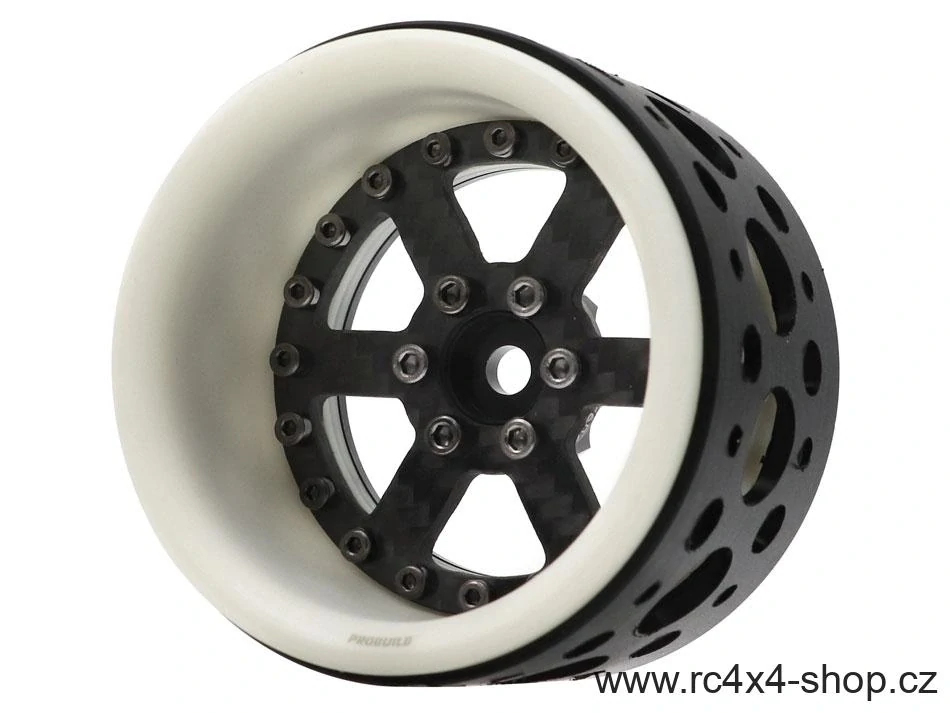 ProBuild™ 2.2" Ultra Lightweight Extra Wide Performance CF6 Adjustable Offset Beadlock Wheels, White/Carbon, 1 pár