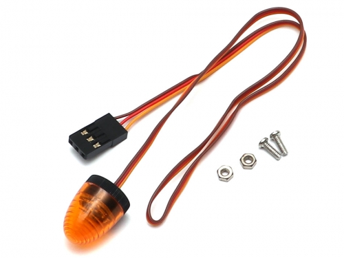 Kulatý LED rotační maják se zapojením do přijímače, oranžový