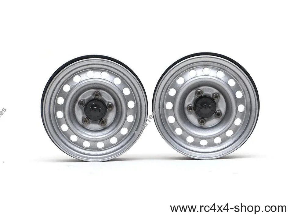 Boom Racing 1.9 Badass Classic 16-Hole Steelie & CNC Aluminum Beadlock Wheels W/ Center Hubs (Rear) 2pcs Gun Metal