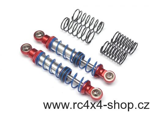 Hliníkové tlumiče dvoupružinové, Team Raffee, 70 mm, červené (1 pár)