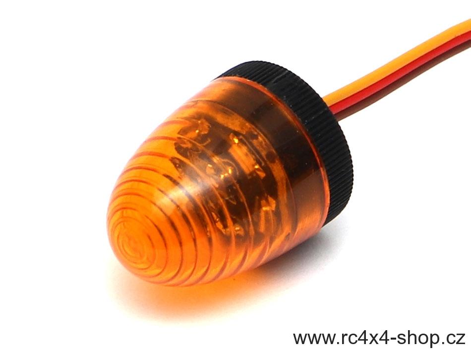 Kulatý LED rotační maják se zapojením do přijímače, oranžový