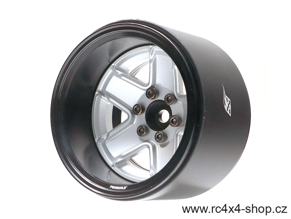 ProBuild™ 2.2" Extra Wide M13 Aluminum Beadlock Wheels, Black/Flat Silver, 1 pár