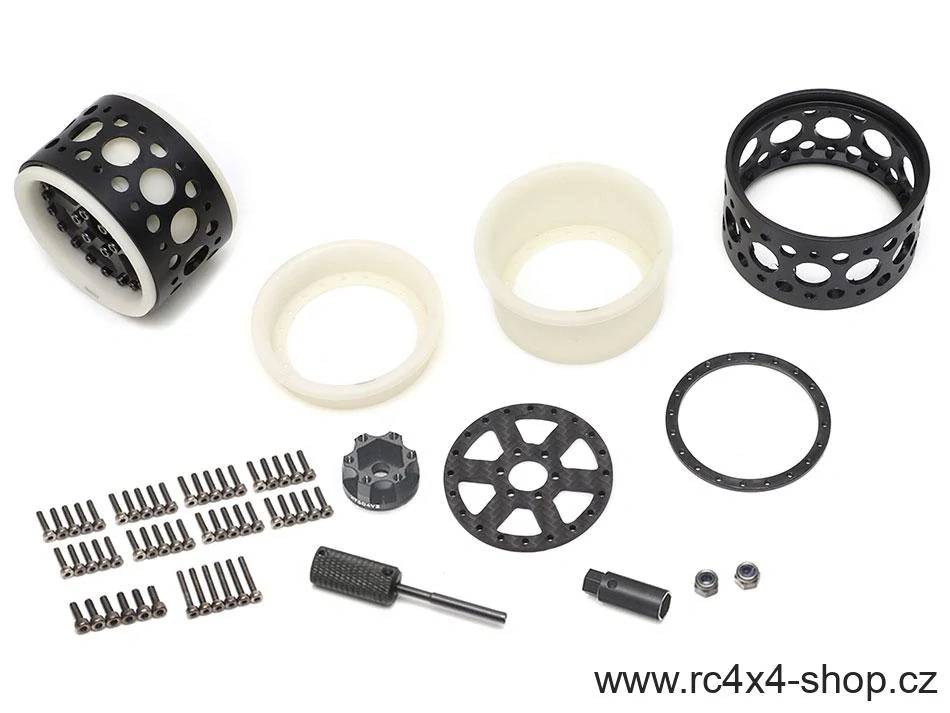 ProBuild™ 2.2" Ultra Lightweight Extra Wide Performance CF6 Adjustable Offset Beadlock Wheels, White/Carbon, 1 pár