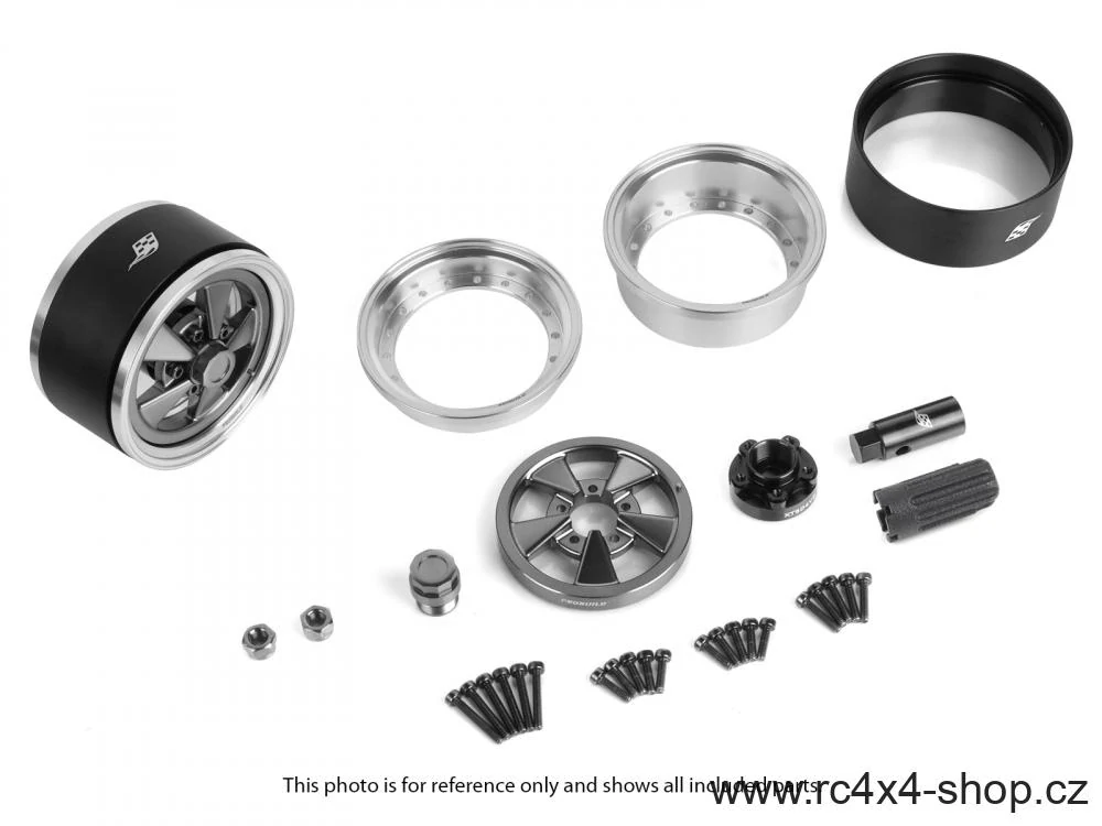 Boom Racing ProBuild™ 1.9"  Street Mag Classic Beadlock Wheels Platinum/Gun Metal, 1 pár