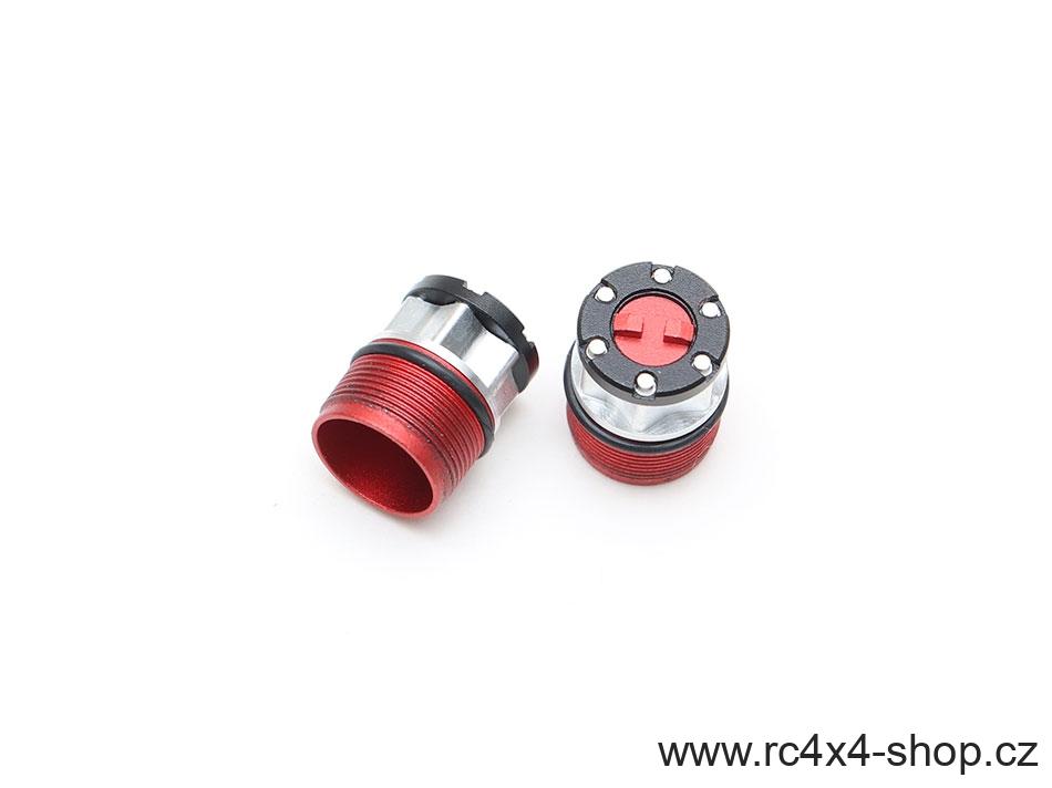 Náhradní maketové krytky středů kol XT5, červené, 1 pár