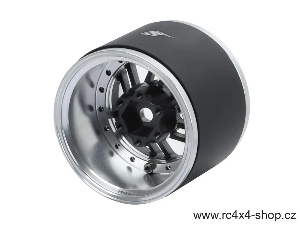 Boom Racing ProBuild™ 1.9" Extra Wide TWS Adjustable Beadlocks Platinová/Matně černá