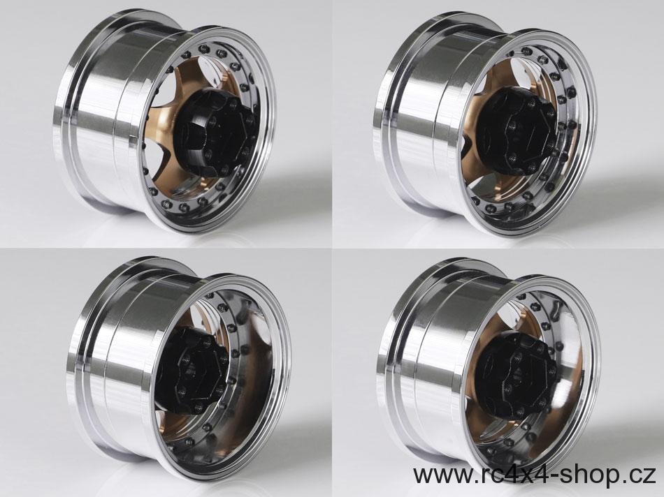Boom Racing ProBuild™ 1.9" SV5 Adjustable Offset Aluminum Beadlock Wheels (2) Chrome/Bronze
